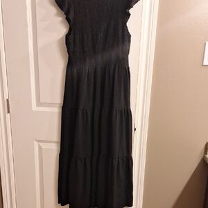 Elegant Black Tiered Dress